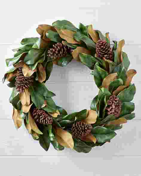 30in Magnolia Leaf Artificial Christmas Wreath by Balsam Hill SSC 10