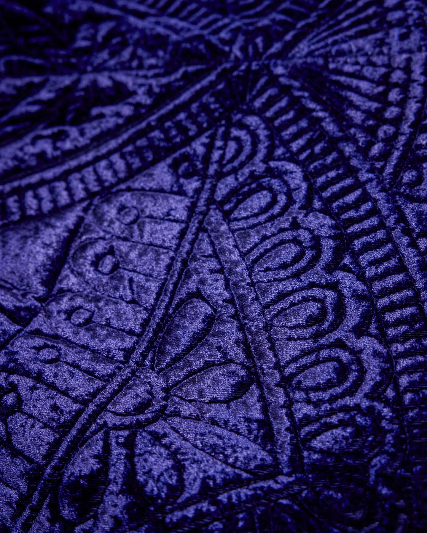 72" Midnight Blue Embossed Velvet Luxe Tree Skirt