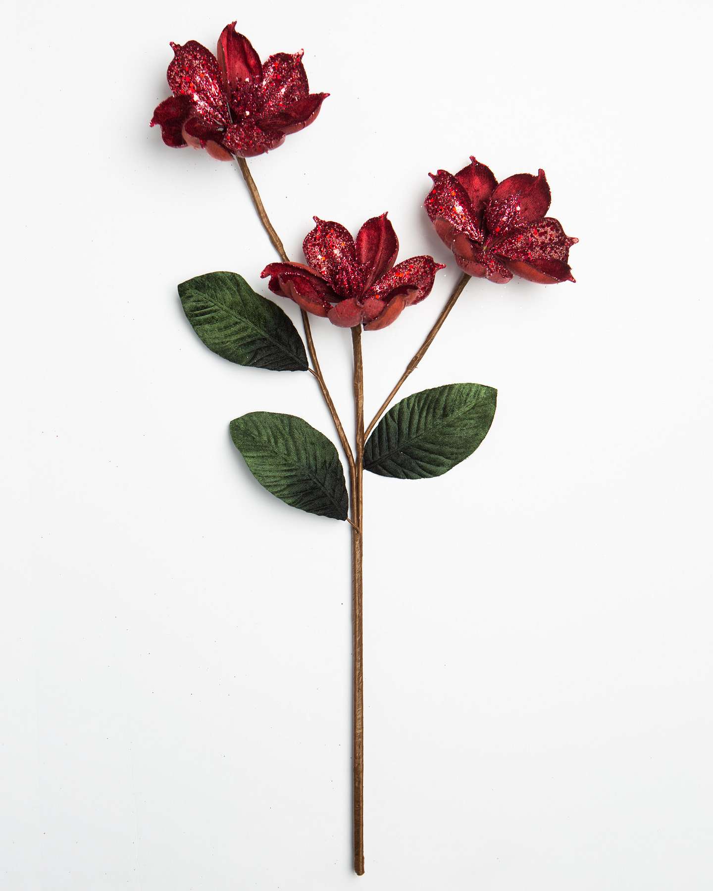 Balsam Hill Ruby Mini Magnolia Artificial Christmas Tree Picks Set of 12 Closeup