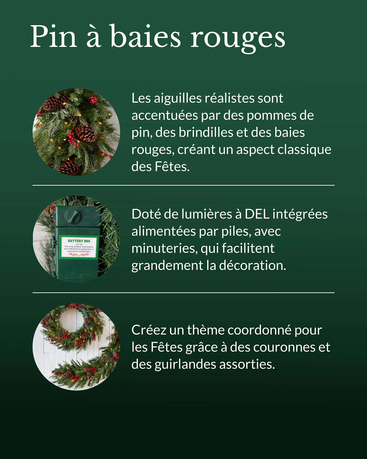 Outdoor Red Berry Pine Wreath