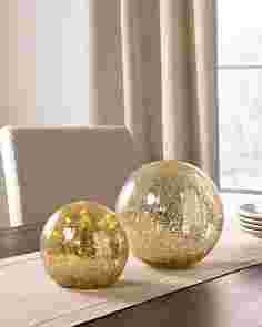 Gold Glowing Mercury Glass Orbs by Balsam Hill SSC