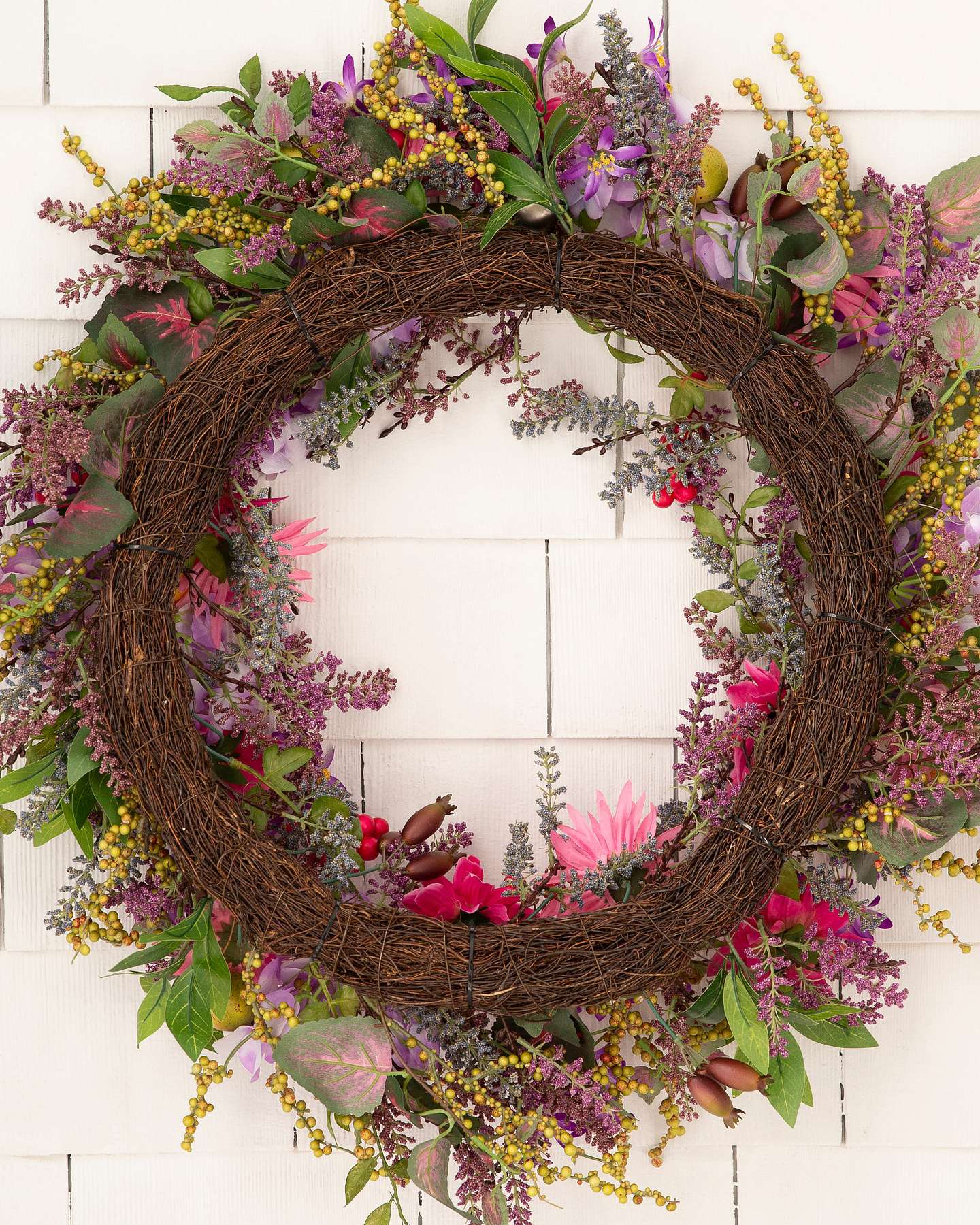Balsam Hill Vibrant Summer Bloom Artificial Wreath Closeup