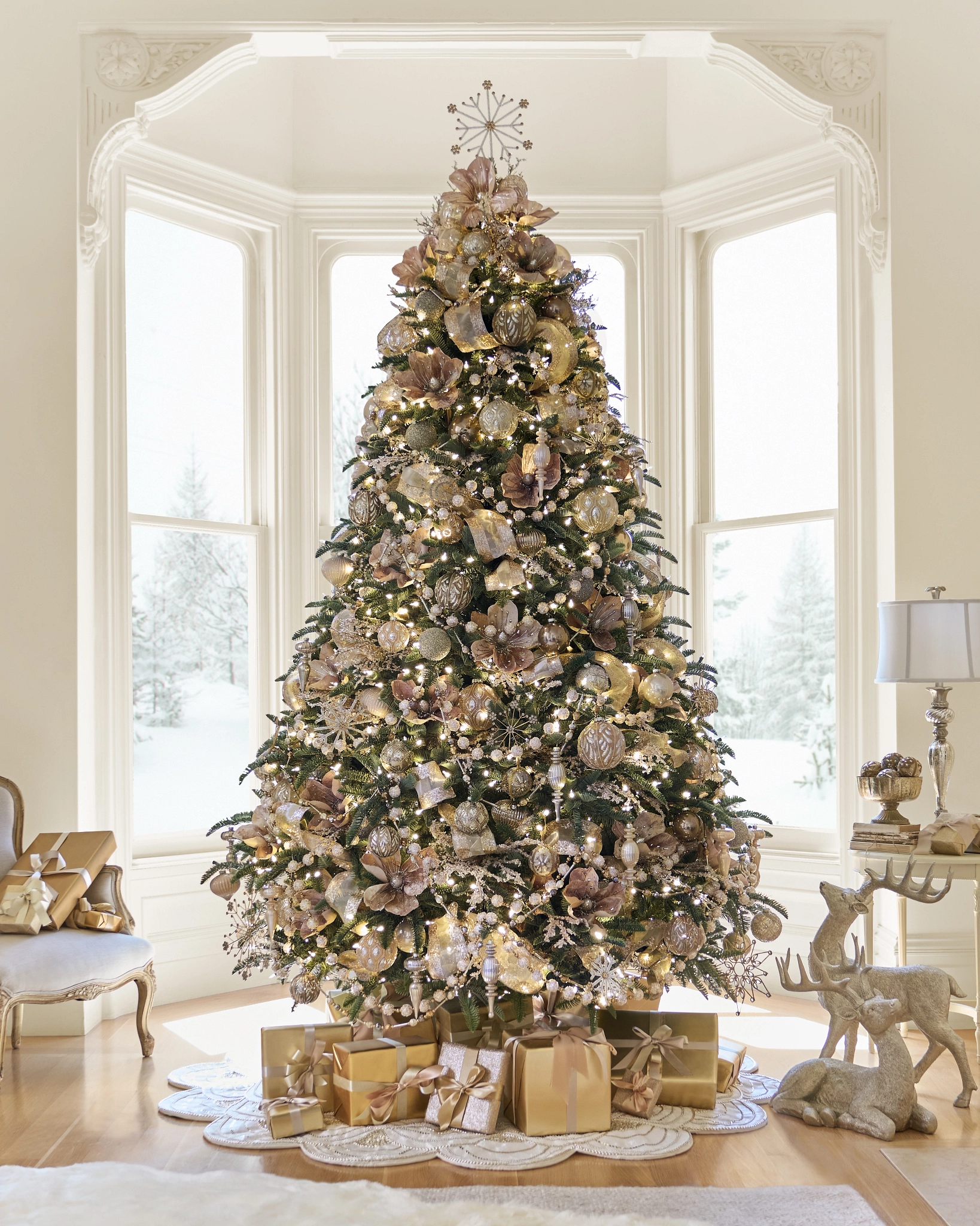Gold and Champagne Christmas Tree Ribbon Balsam Hill