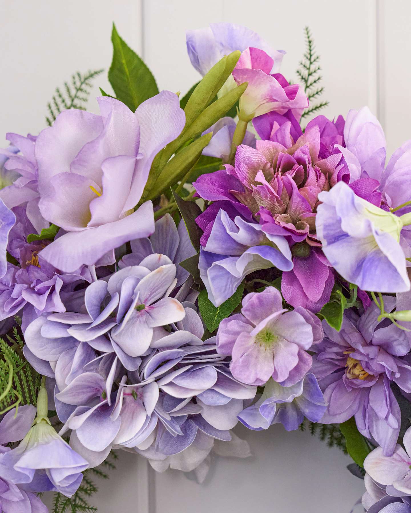 Purple in Bloom Wreath by Balsam Hill Closeup 50