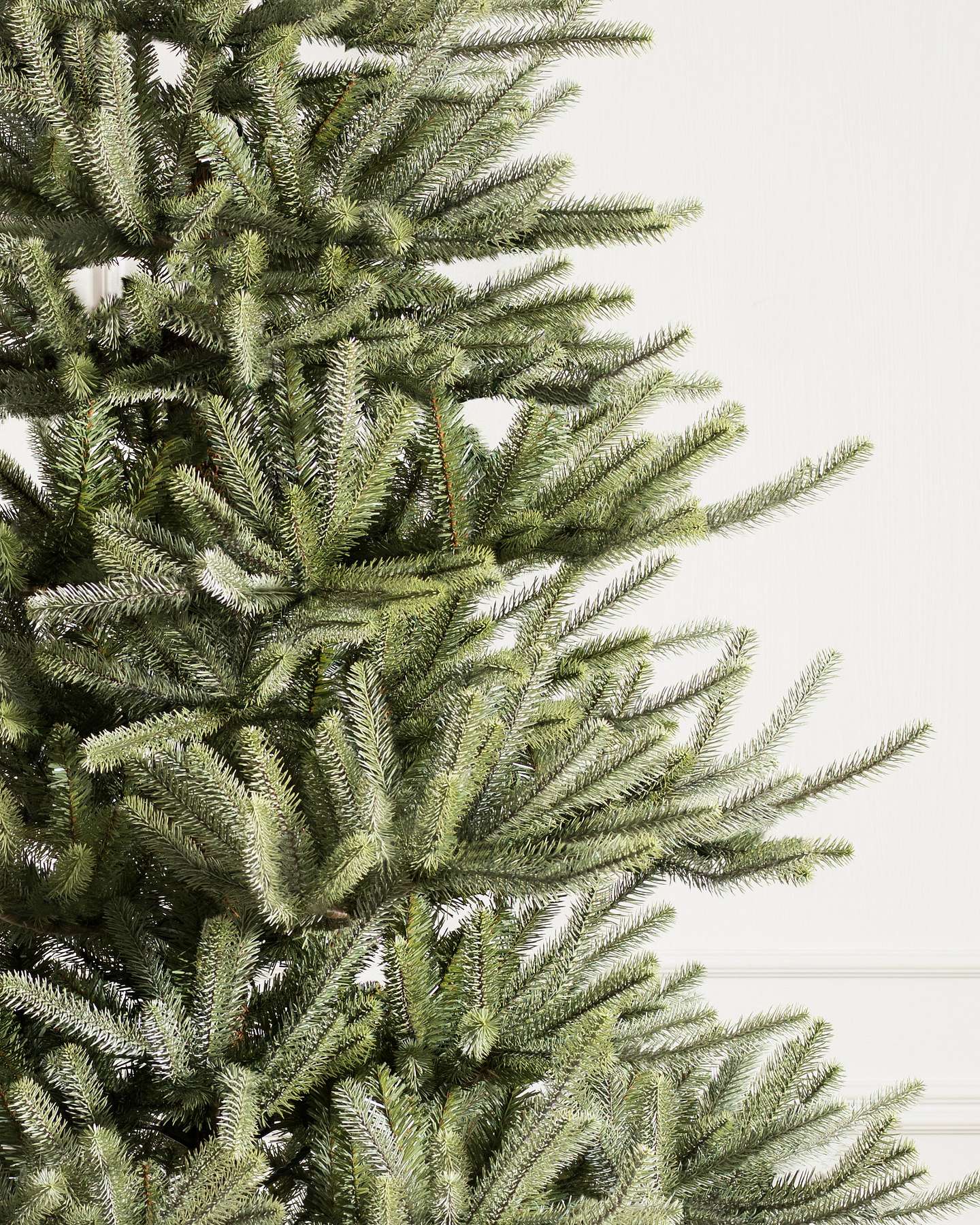 Balsam Hill Sanibel Spruce Unlit Artificial Christmas Tree Closeup of Branch Tips