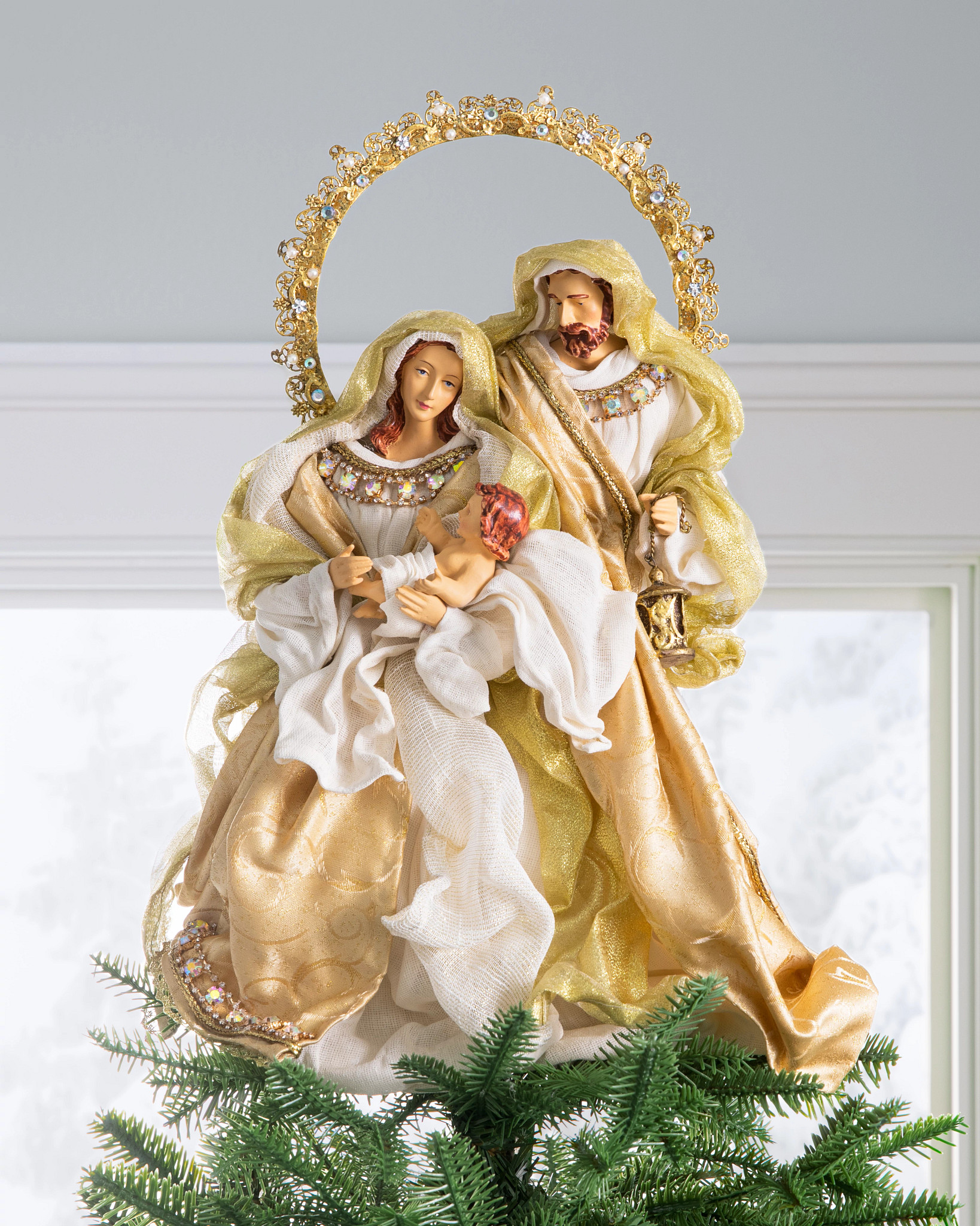 Gold Holy Family Tree Topper