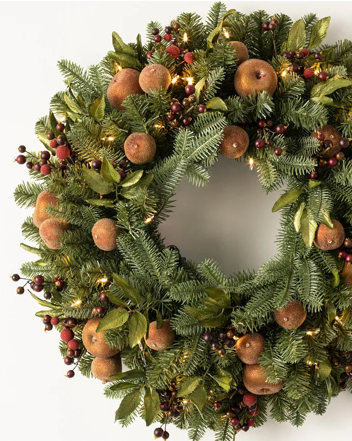 Pre lit top wreath battery operated