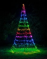 A Twinkly cone tree with multicolored lights