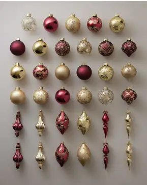 Burgundy Gilded Glory Main Ornament Set Burgundy Gilded Glory Main Ornament Set