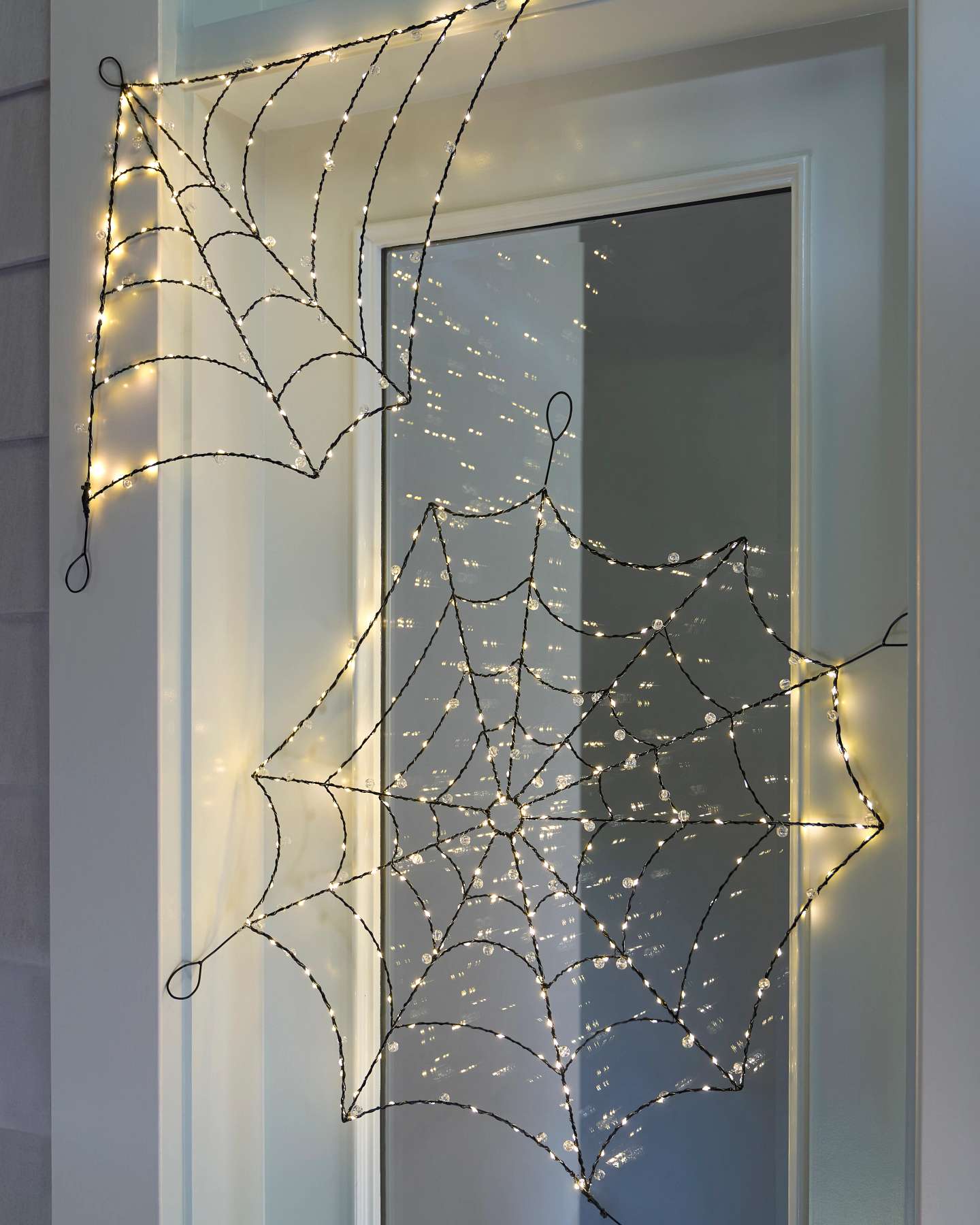 Balsam Hill Spiderweb LED Halloween Lights Full Set Display