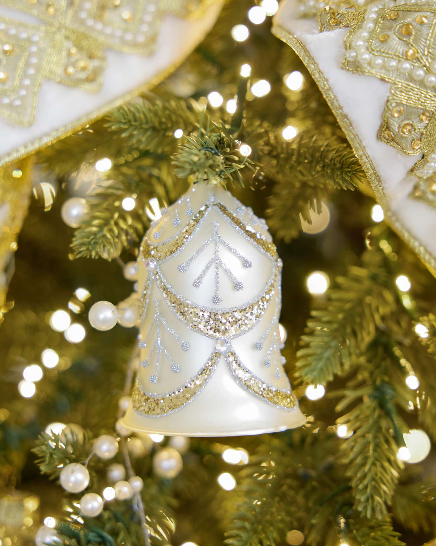 Gilded Glory Glass Bell Ornament Set
