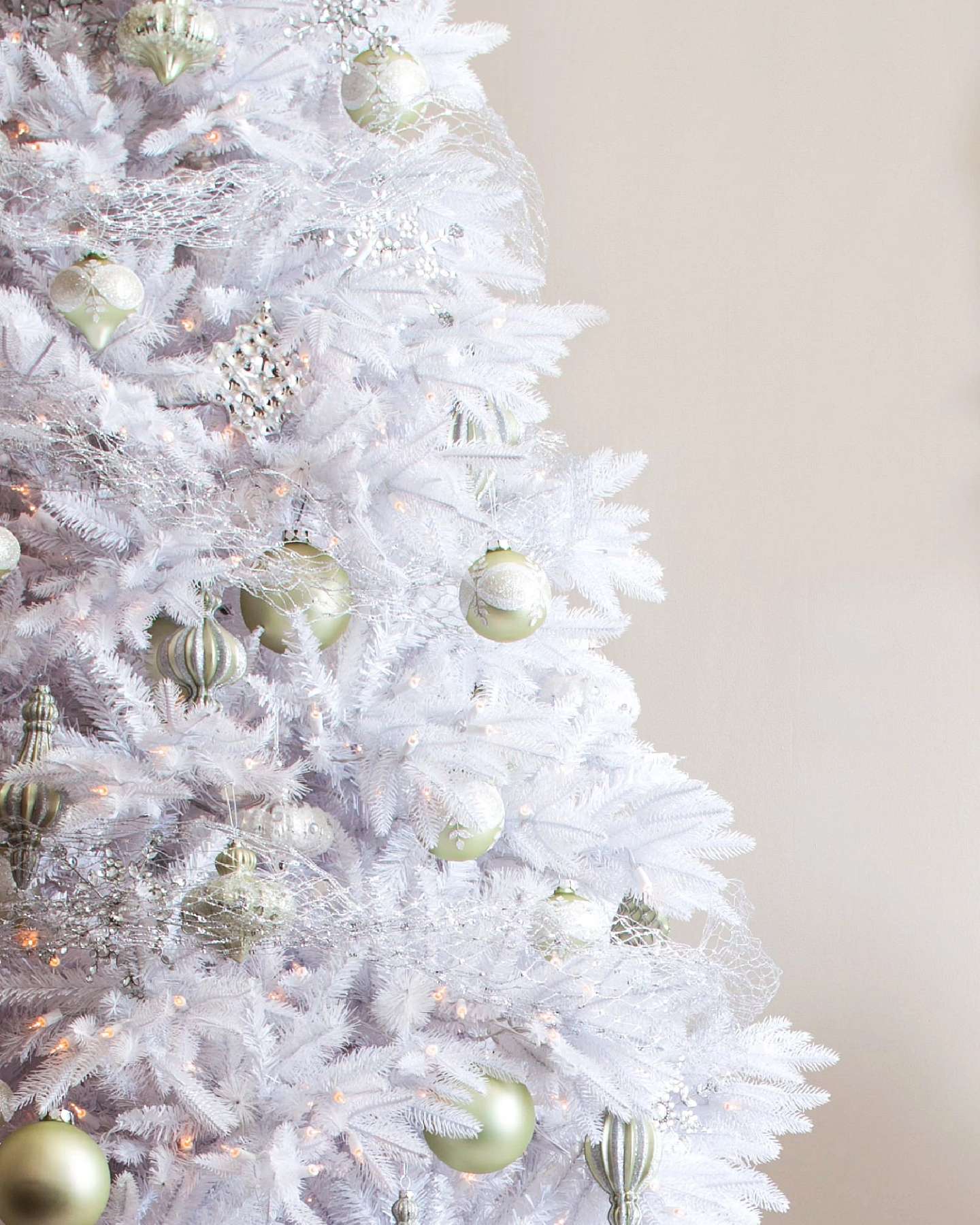 Balsam Hill Mount Washington White Christmas Tree Styled for the Holidays