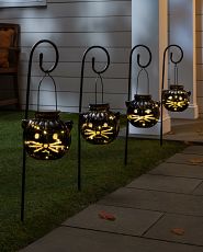 Black cat solar pathway lights