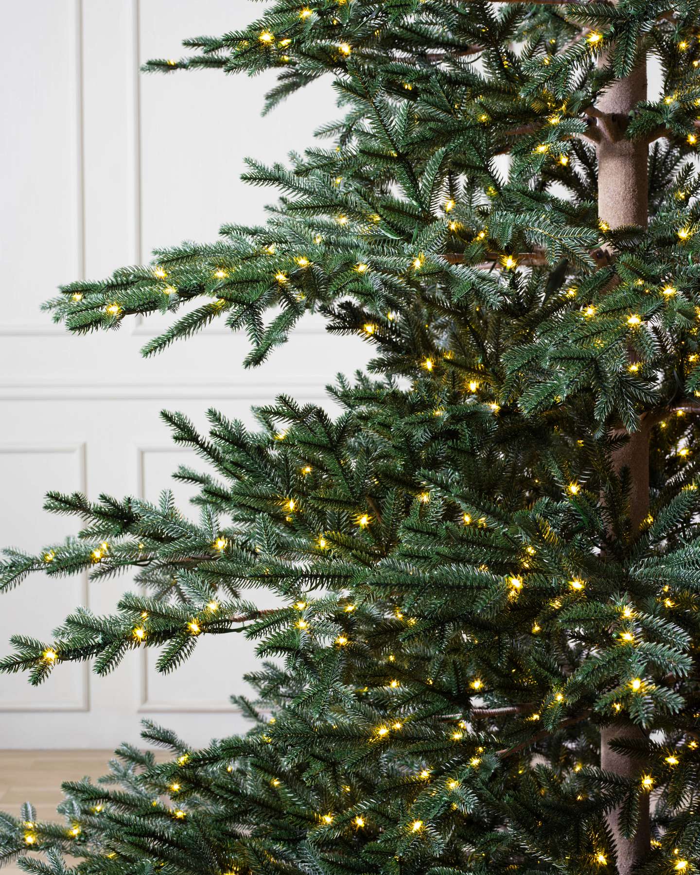 Balsam Hill Bio Aspen Silver Fir Artificial Christmas Tree LED Clear Branch Closeup