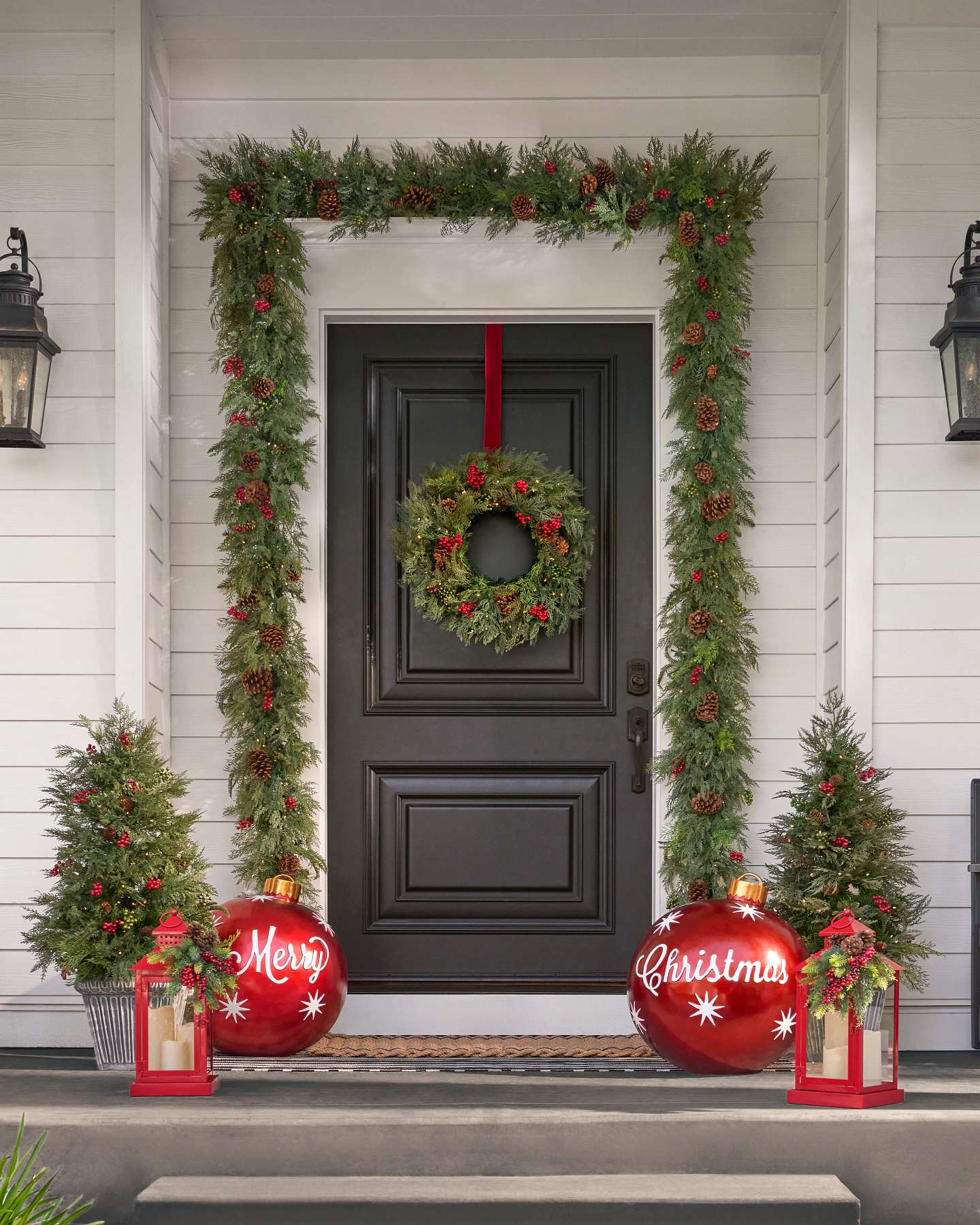 Balsam Hill Outdoor Merry Christmas Ornaments Set of 2 Seasonal Home Decor
