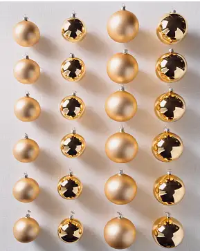 Gold BH Essentials Classic Glass Ornament Set Gold BH Essentials Classic Glass Ornament Set