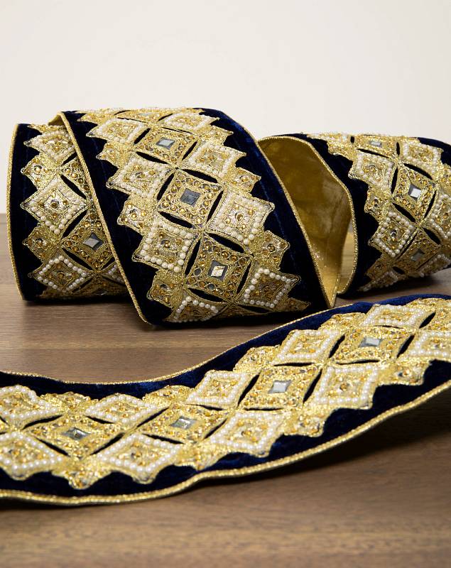 Navy Biltmore Gilded Ribbon by Balsam Hill SSC