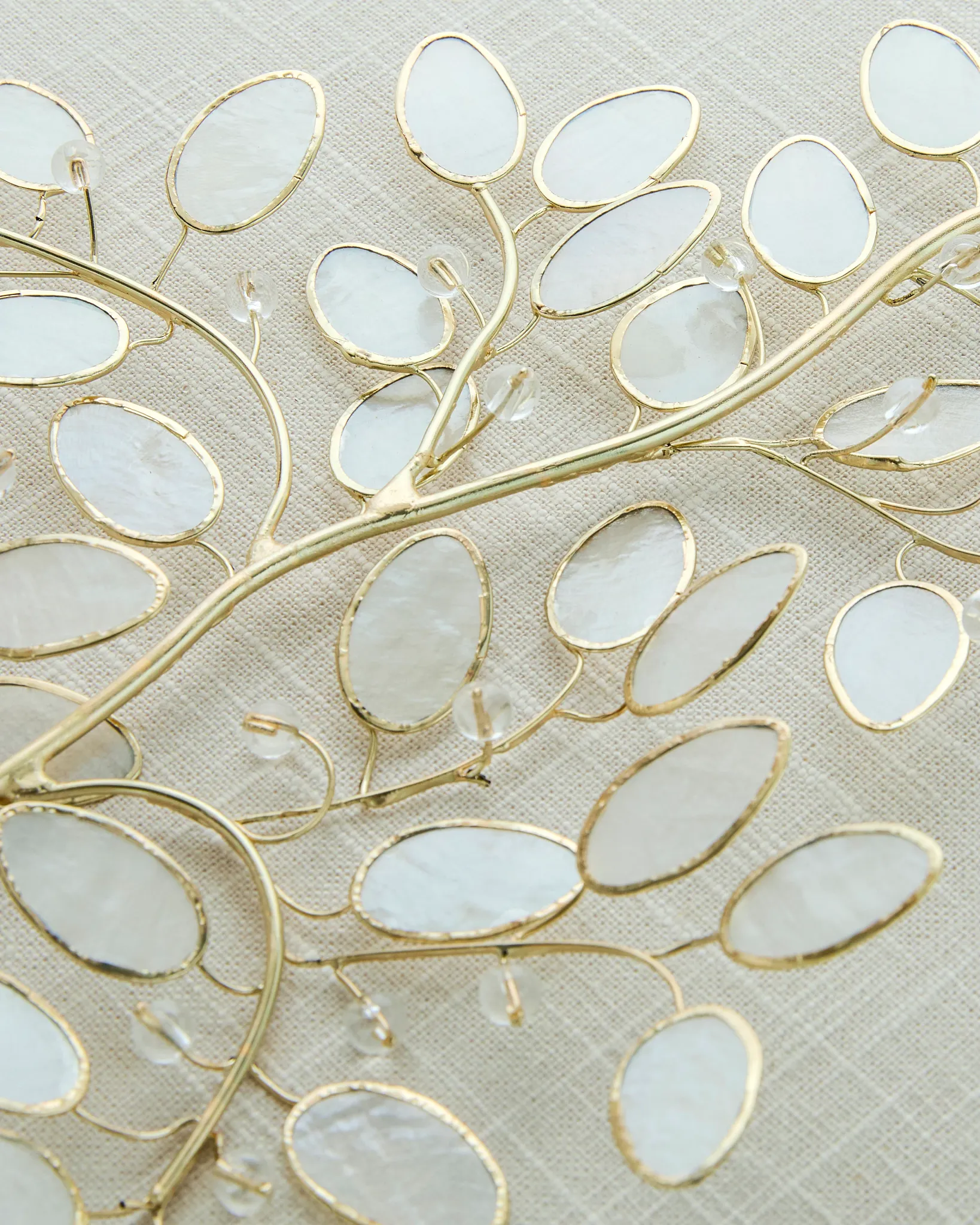 Capiz & Crystal Leaves Pick Set
