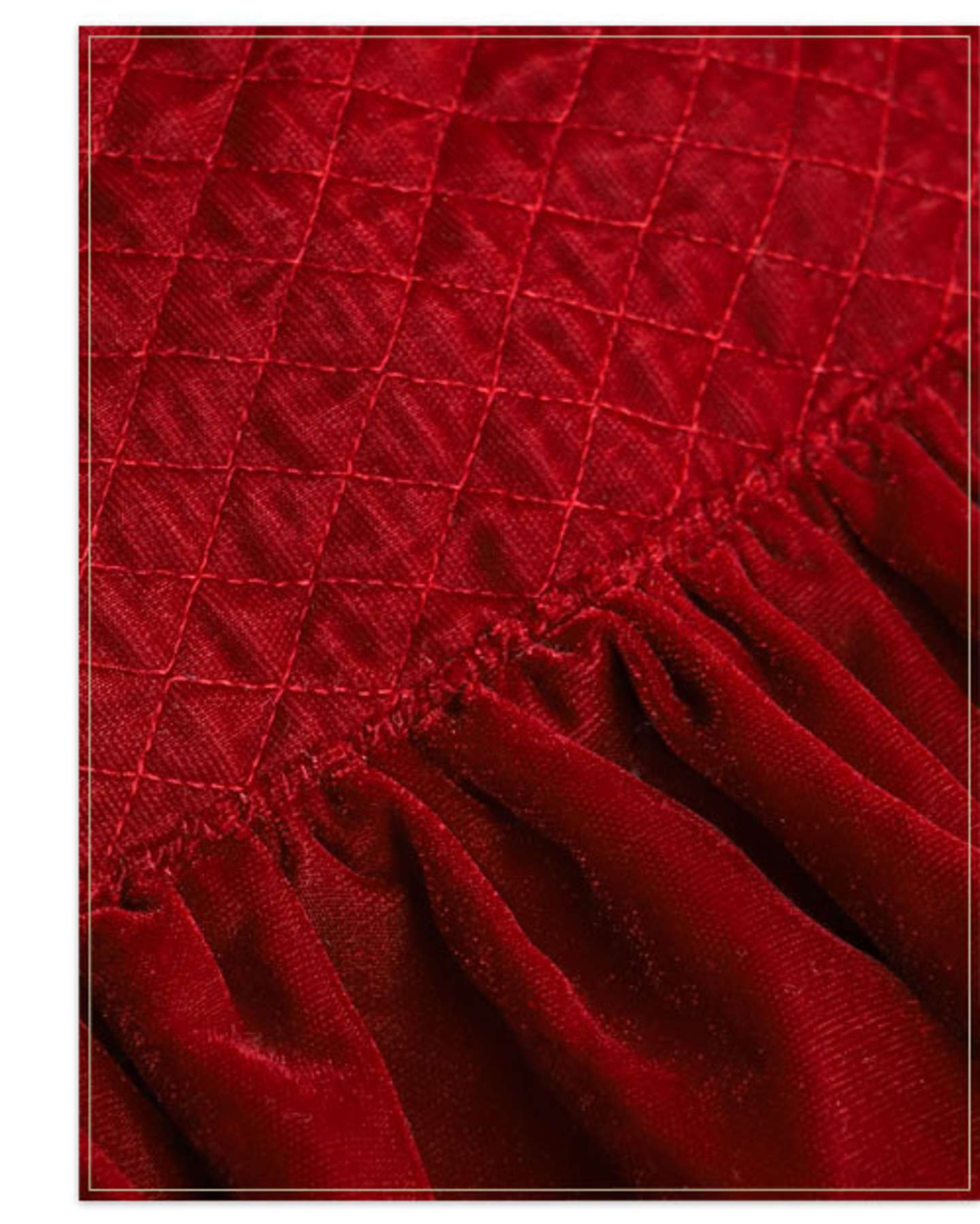 Balsam Hill Pleated Velvet Artificial Christmas Tree Skirt Product Display