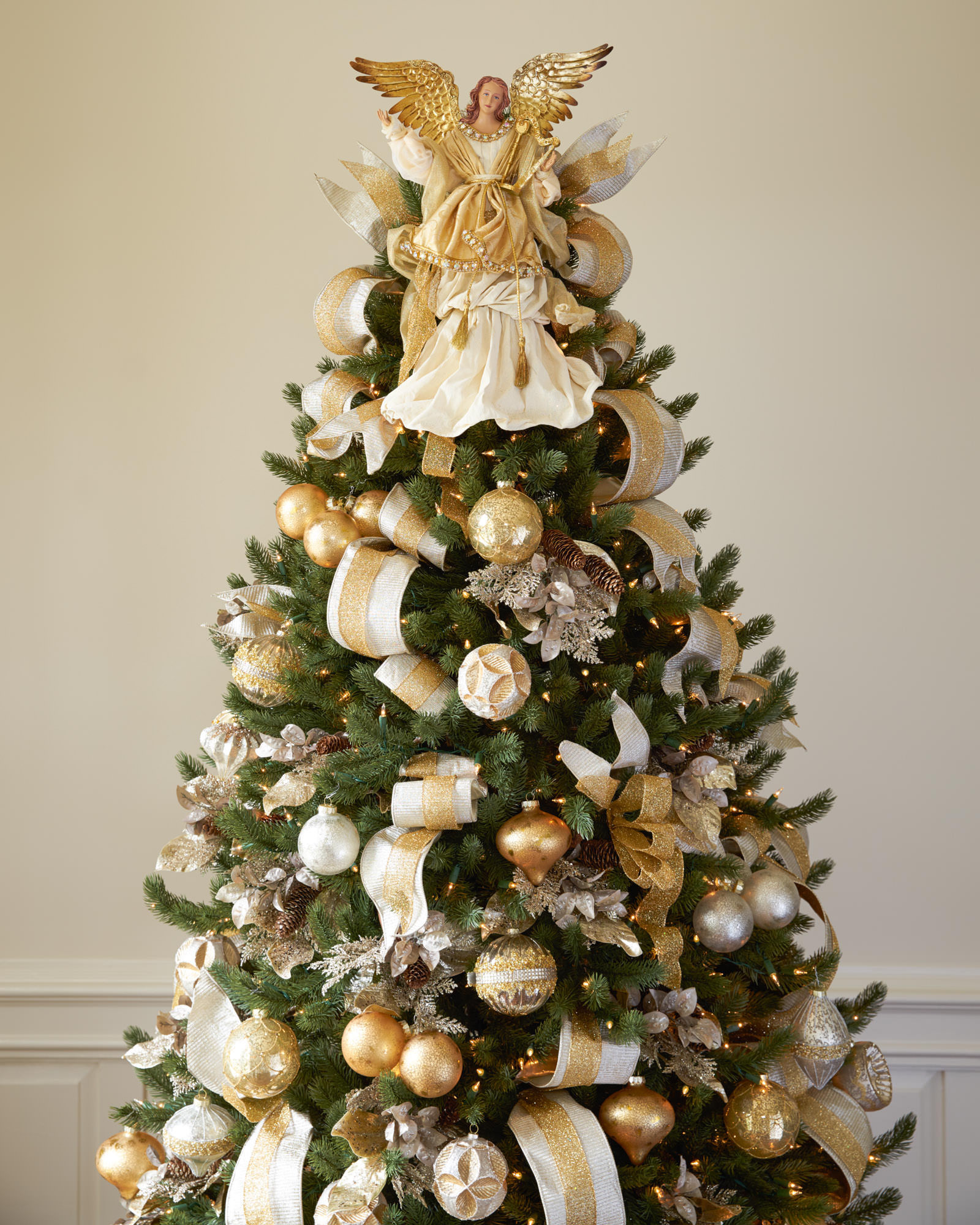 Metallic Angel Christmas Tree Topper | Balsam Hill