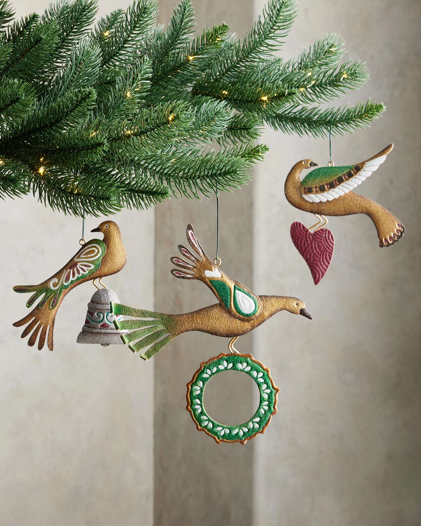 Regal Treasures Gold Christmas Dove Ornaments, Set of 6