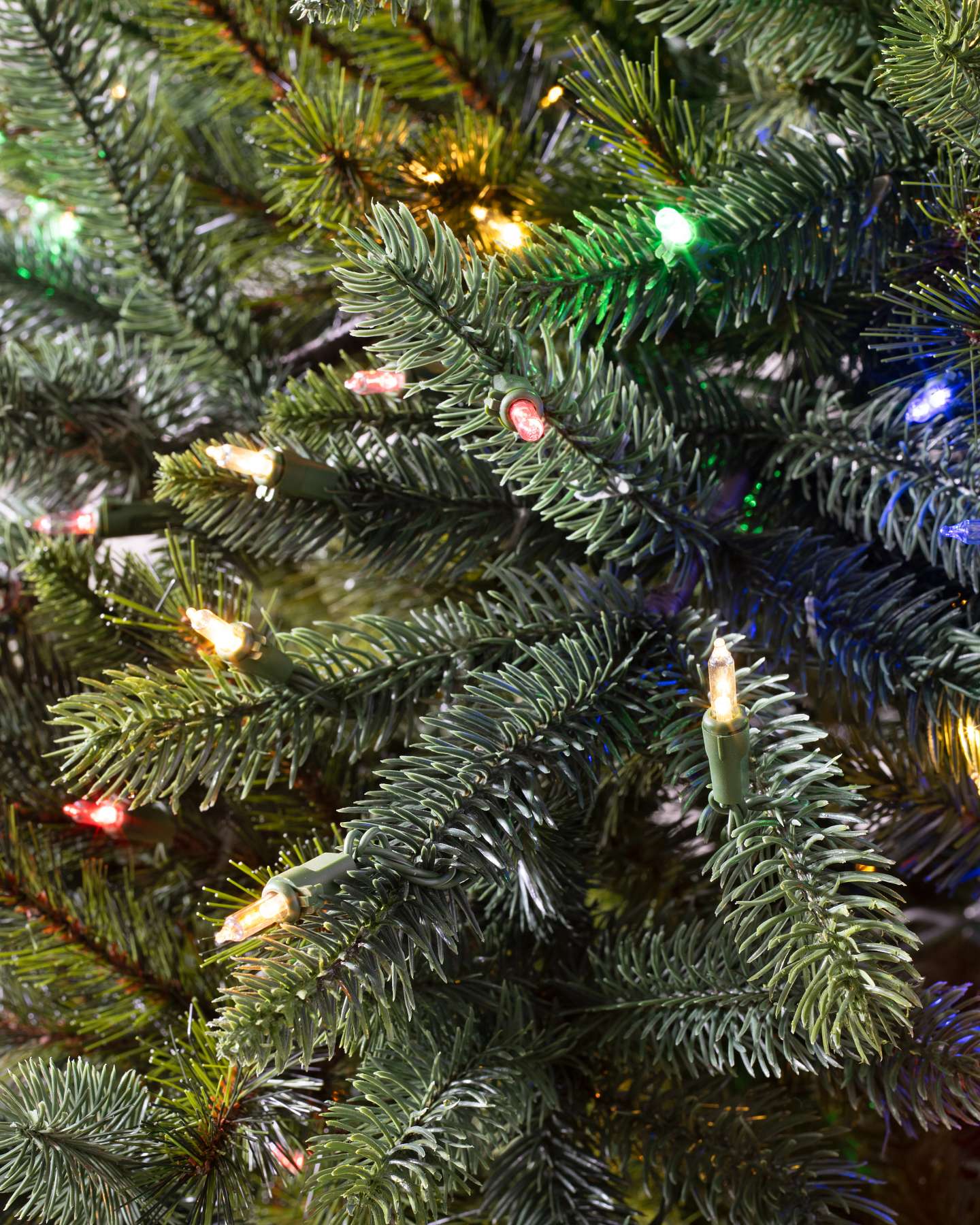 Balsam Hill California Baby Redwood Artificial Christmas Tree LED Clear Closeup
