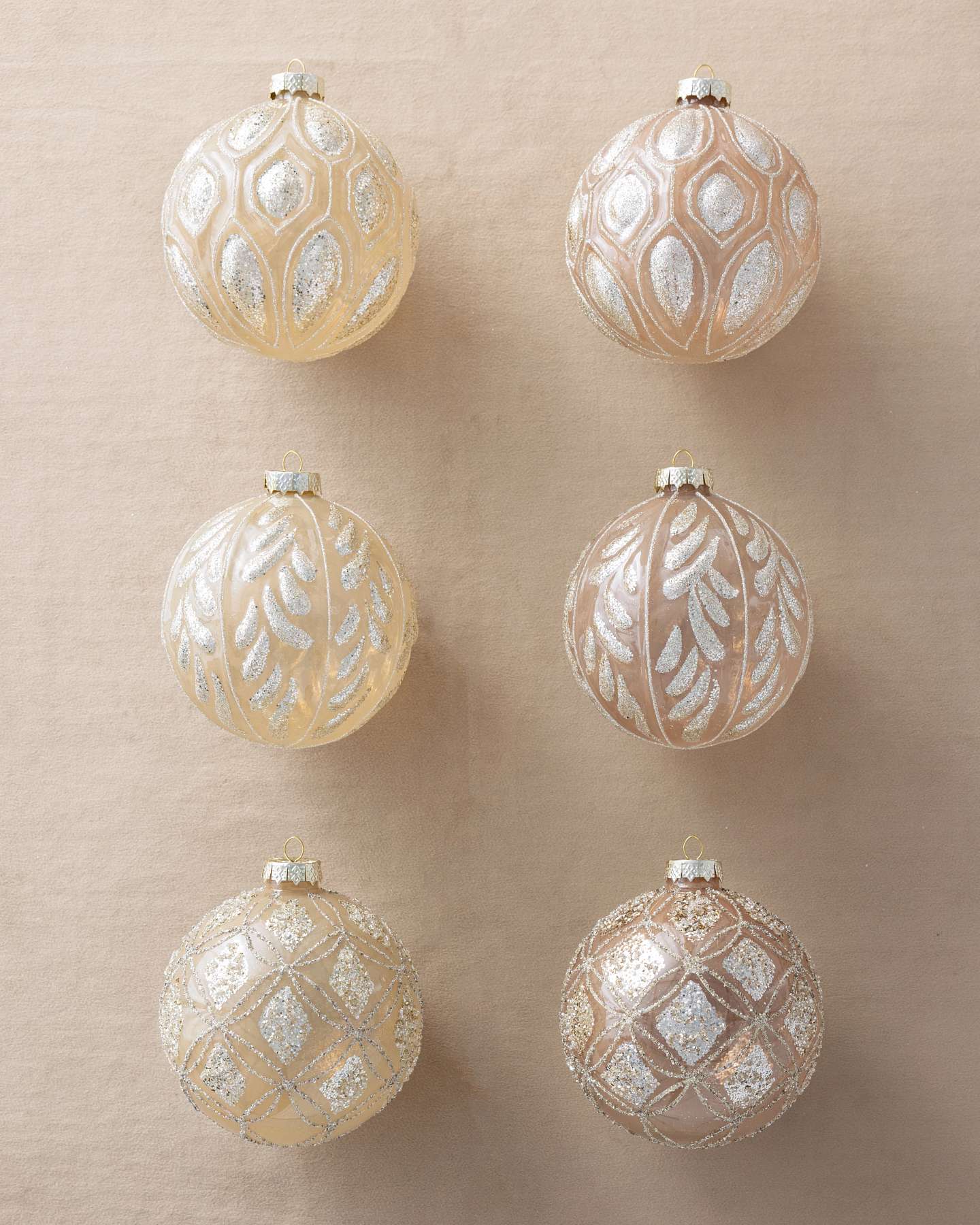 Balsam Hill Parisian Palace Jumbo Christmas Ornament Set of 6 Closeup