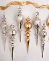 Silver and Gold Large Finial Ornament Set, 6 Pieces by Balsam Hill SSC 50