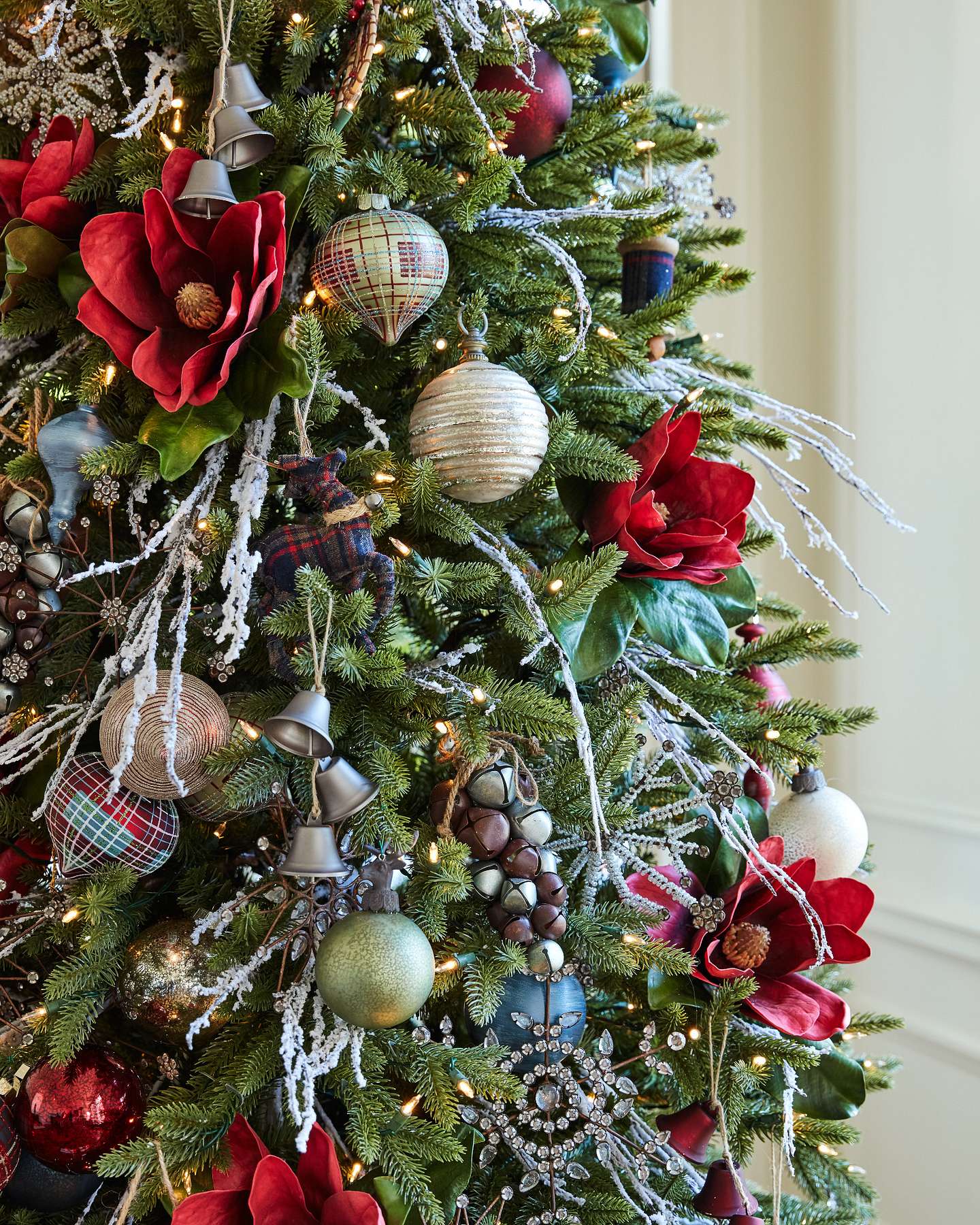 Balsam Hill Silverado Slim Flip Artificial Christmas Tree in a Festive Setting