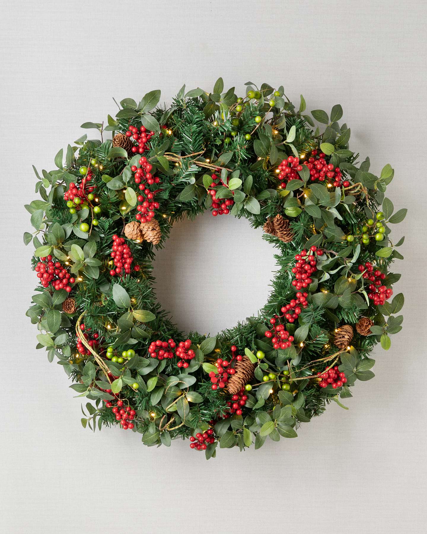 30in Clear Bay Laurel with Mixed Berries Wreath by Balsam Hill SSC