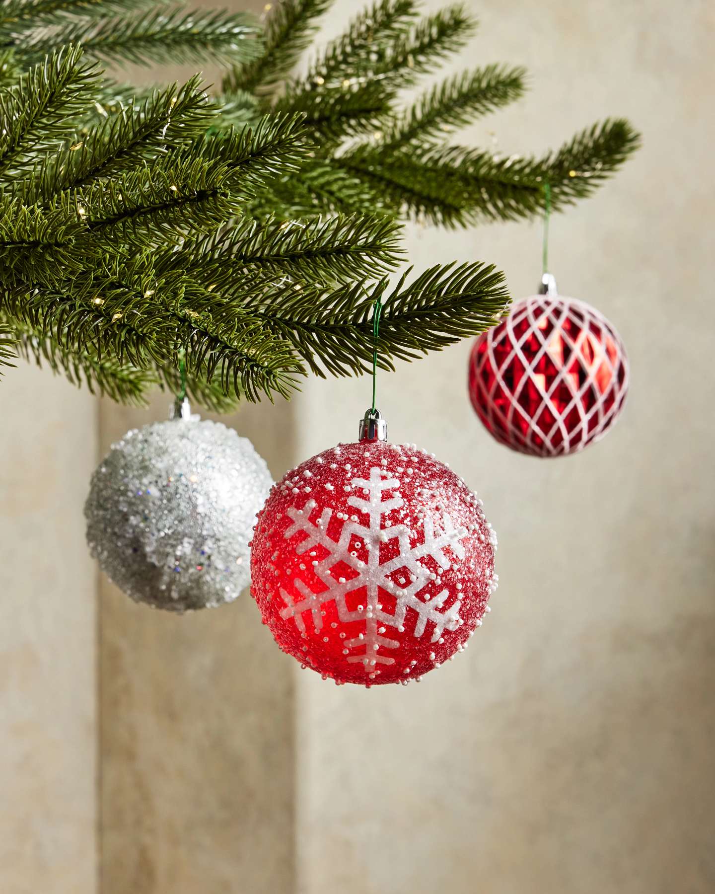 Balsam Hill Nordic Cheer Artificial Christmas Ornament Set of 40 Close-Up