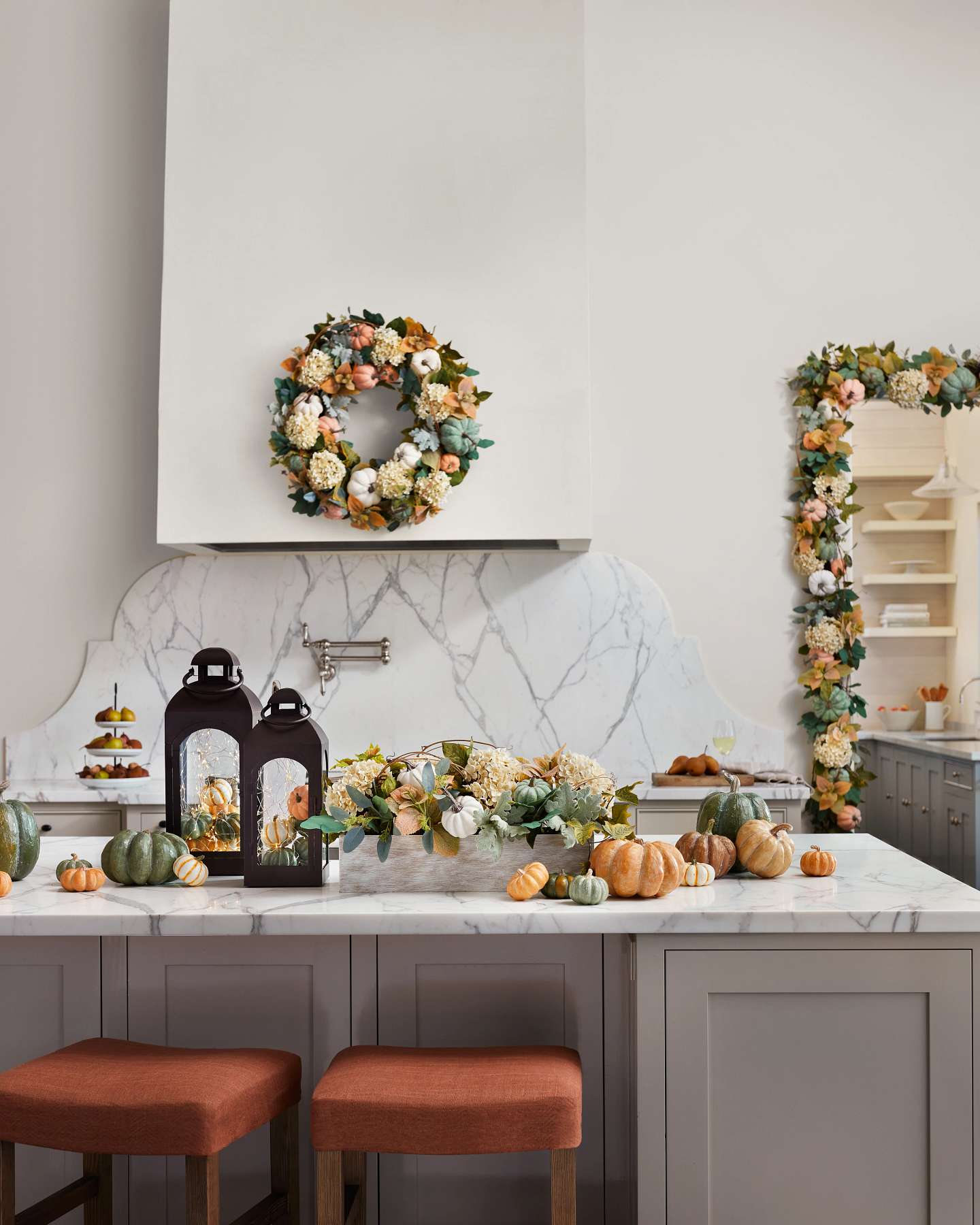 Balsam Hill Fairytale Pumpkin Artificial Foliage Lifestyle Dining Room Display