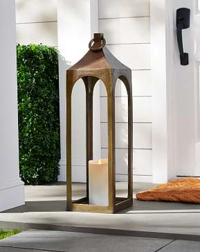 Brass Antiqued Metal Lantern Brass Antiqued Metal Lantern