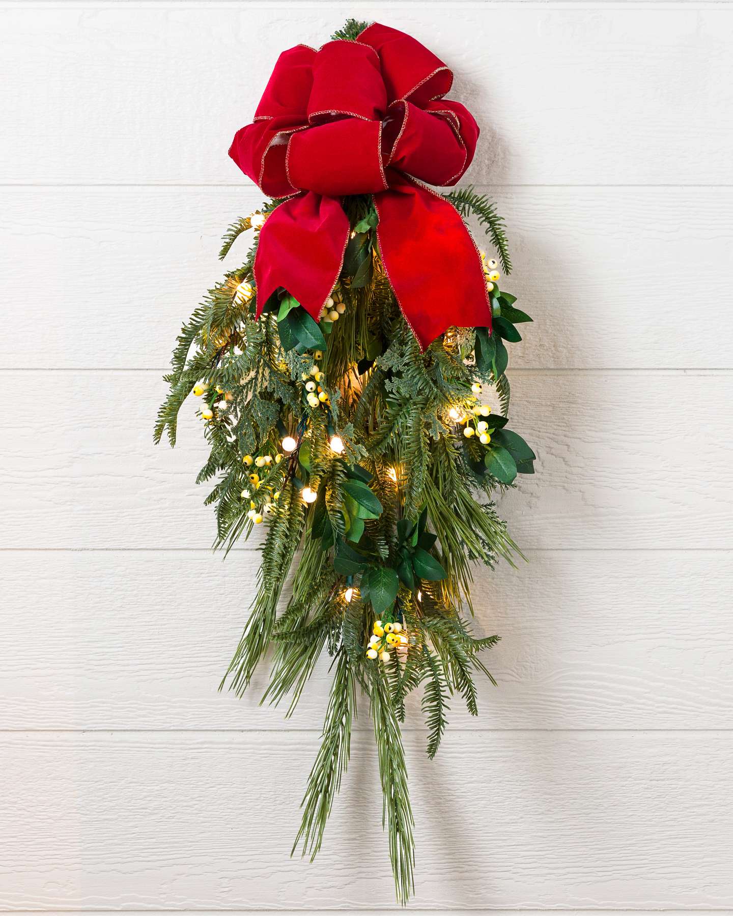 Balsam Hill White Berry Cypress Artificial Christmas Swag 30-Inch Product Display