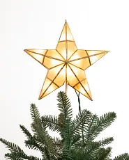 Capiz lighted star tree topper