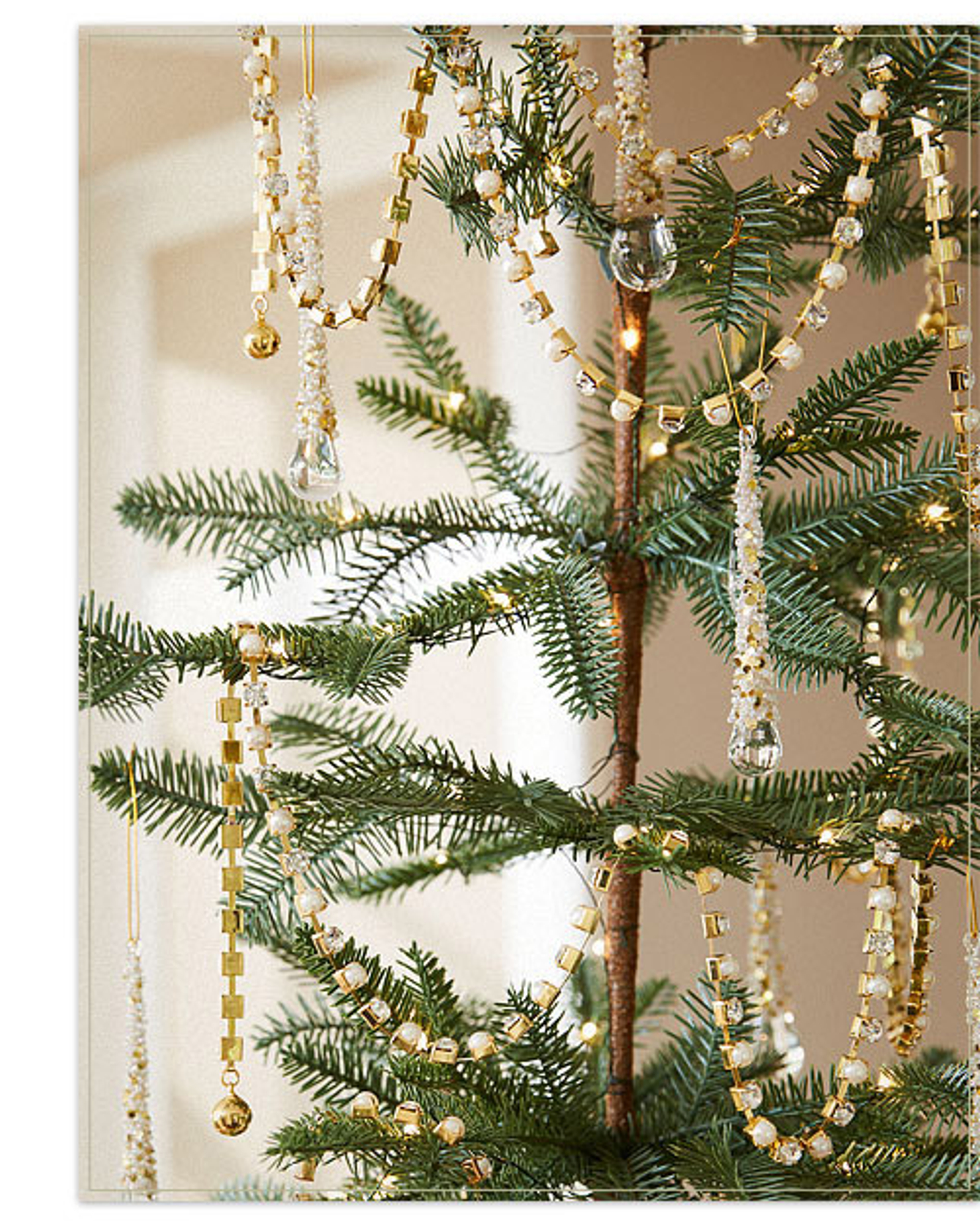 4 Packs 39ft Christmas Crystal Bead Garland for Christmas Tree