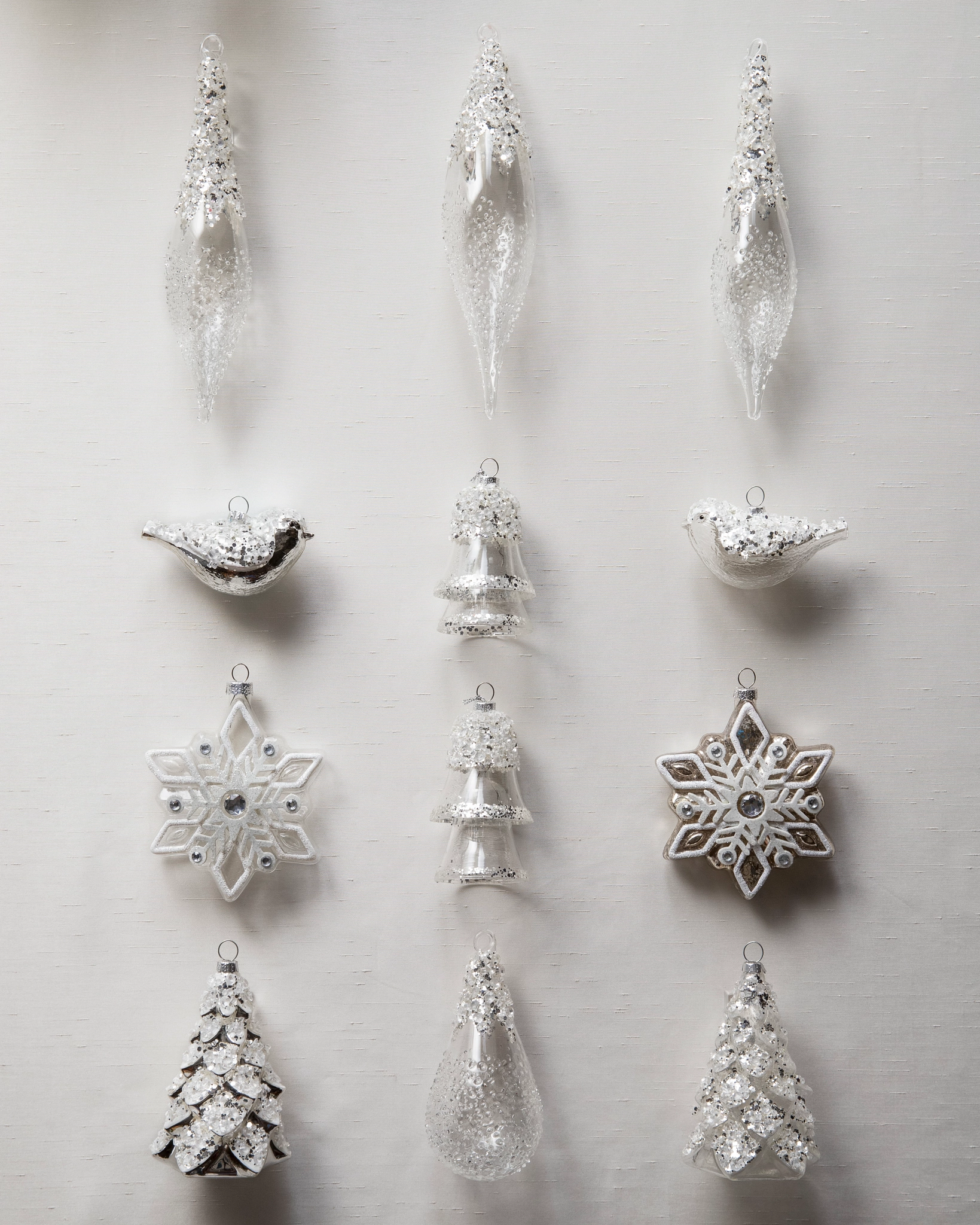 Nordic Frost Crystalized Christmas Ornament Set | Balsam Hill