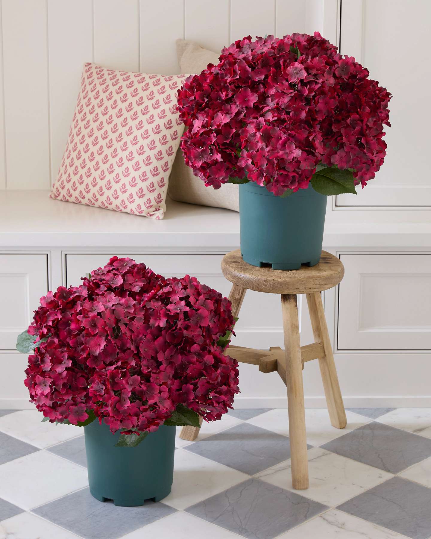 56 cm Red Festive Hydrangea Pot Fillers, 2-Pack