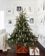 Christmas tree decorated with LED candles