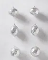 BH Essentials Silver Swirled Glass Ornaments Set of 6 by Balsam Hill