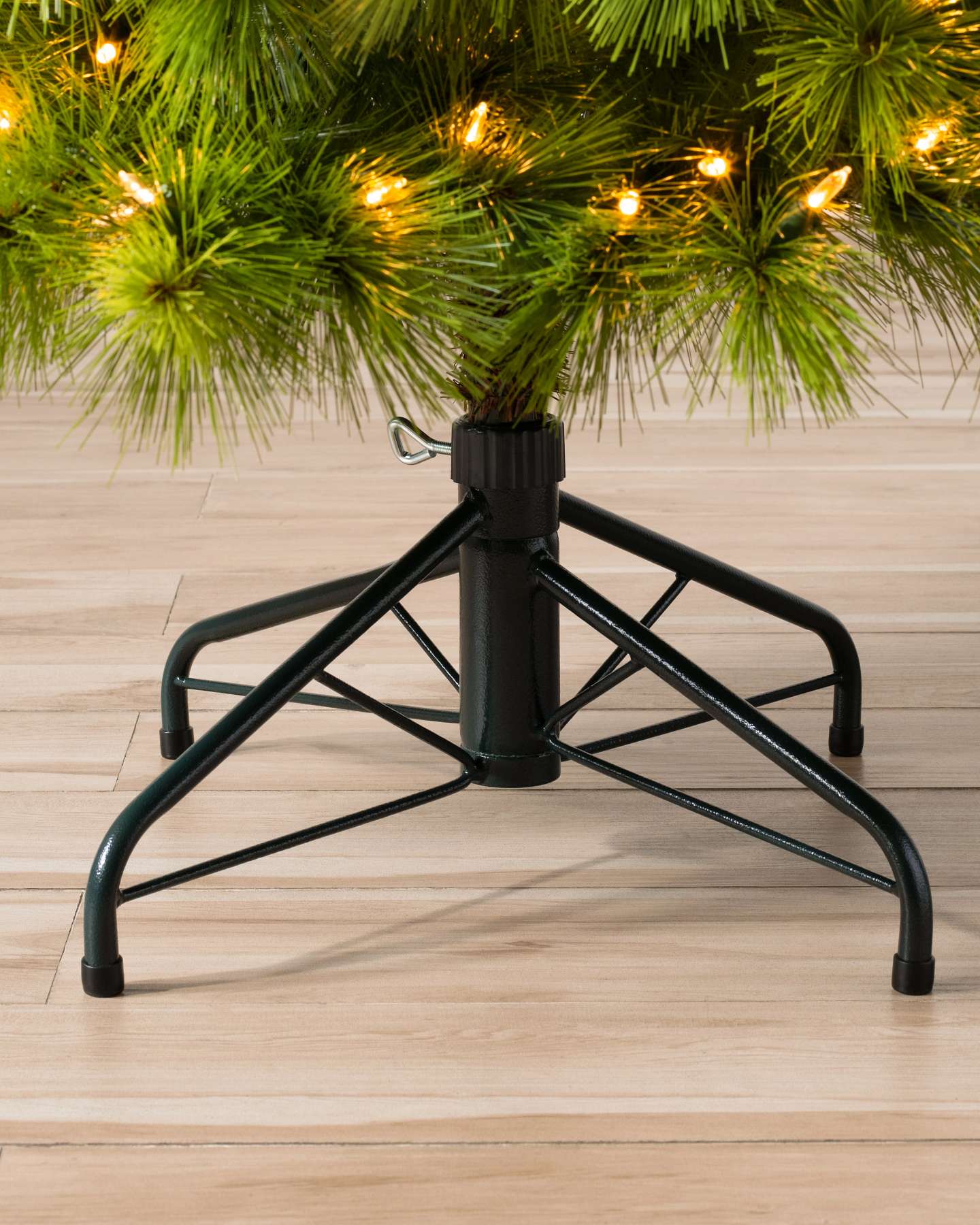 Balsam Hill Monterey Pine Slim Christmas Tree Sturdy Metal Stand Close-Up