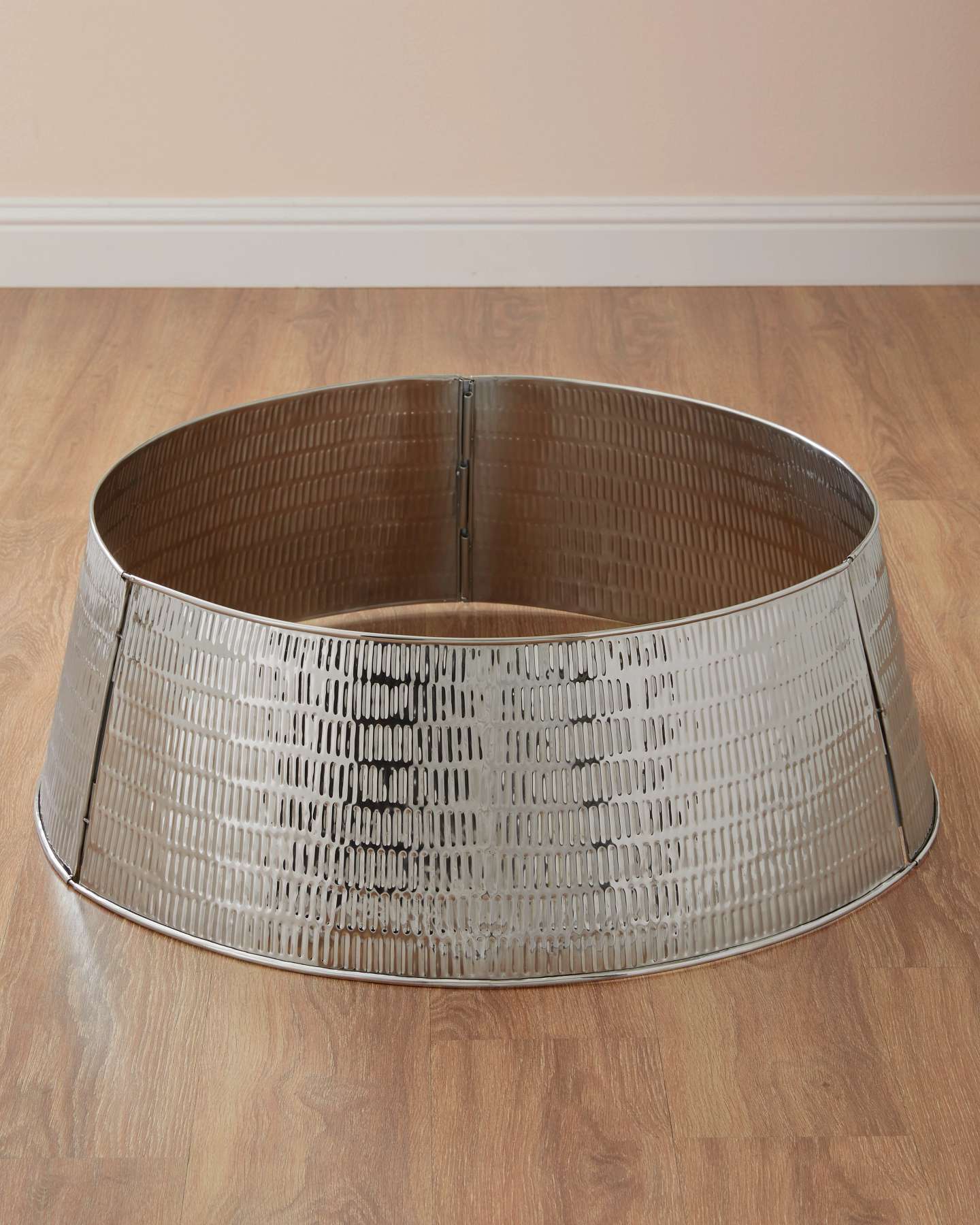 Silver Textured Metal Christmas Tree Collar