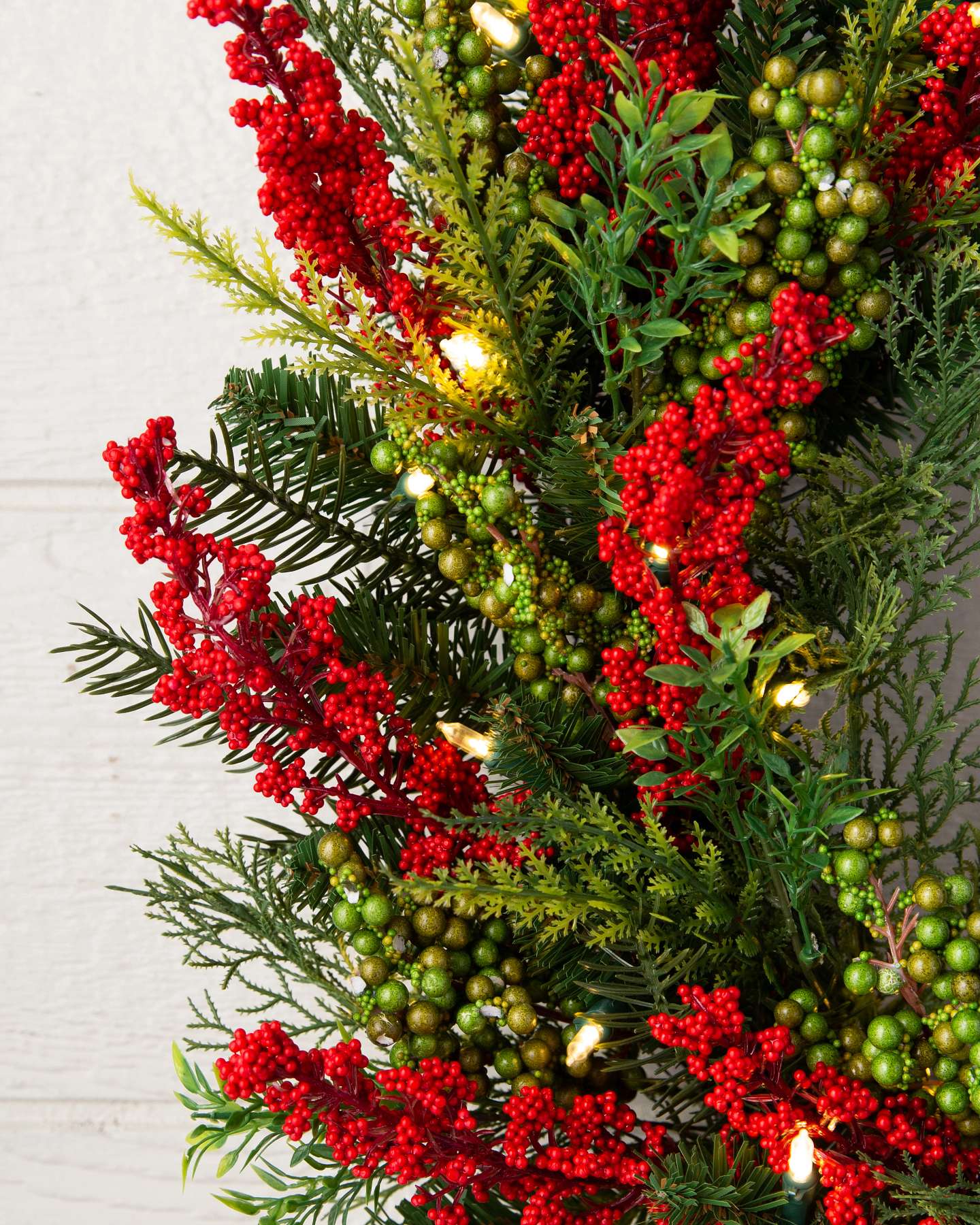 Balsam Hill Outdoor Berry Burst Artificial Christmas Foliage Detail View