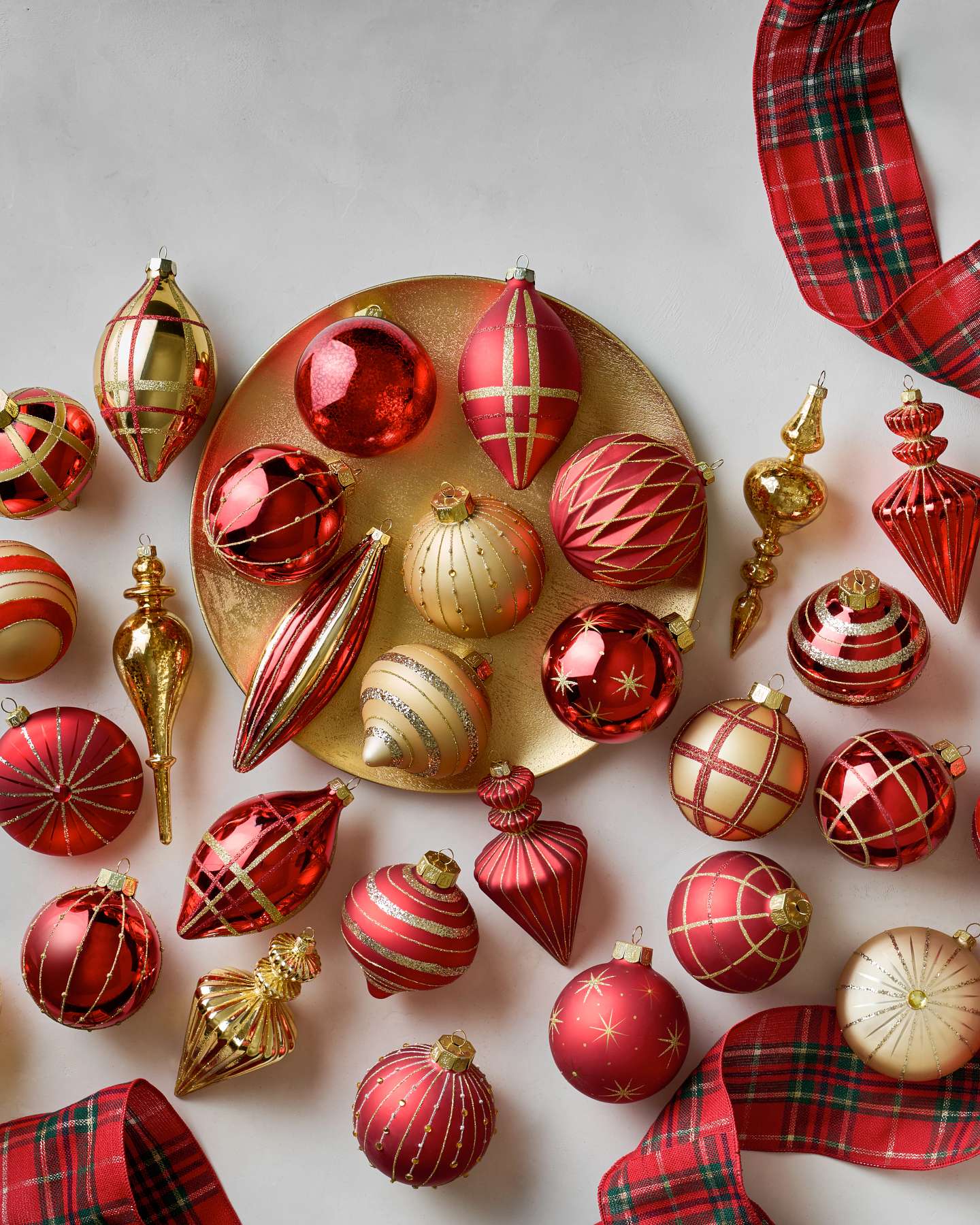 Balsam Hill Christmas Charm Glass Christmas Ornament Set in a Festive Display