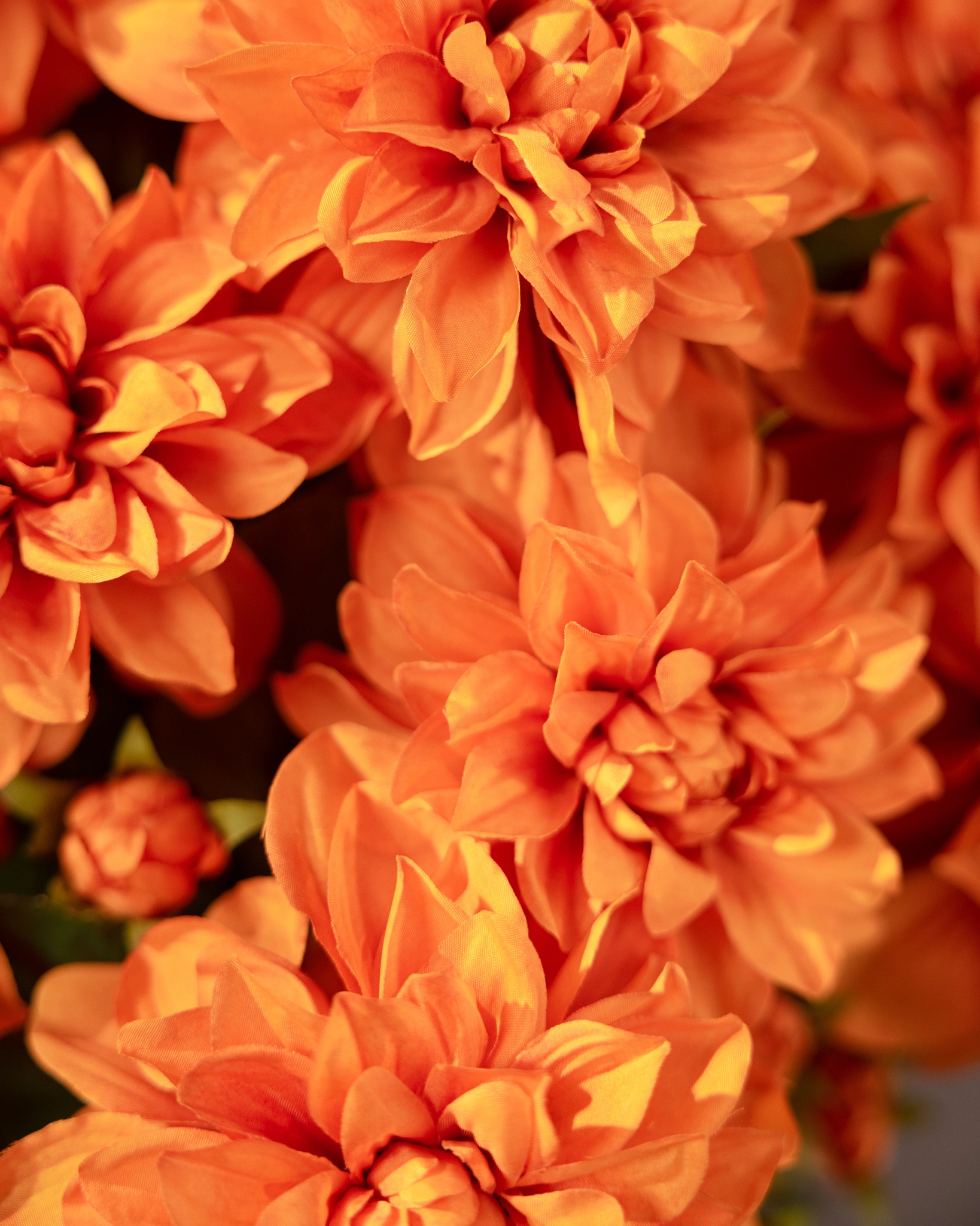 Outdoor Orange Vibrant Dahlias Artificial Fall Pot Filler | Balsam