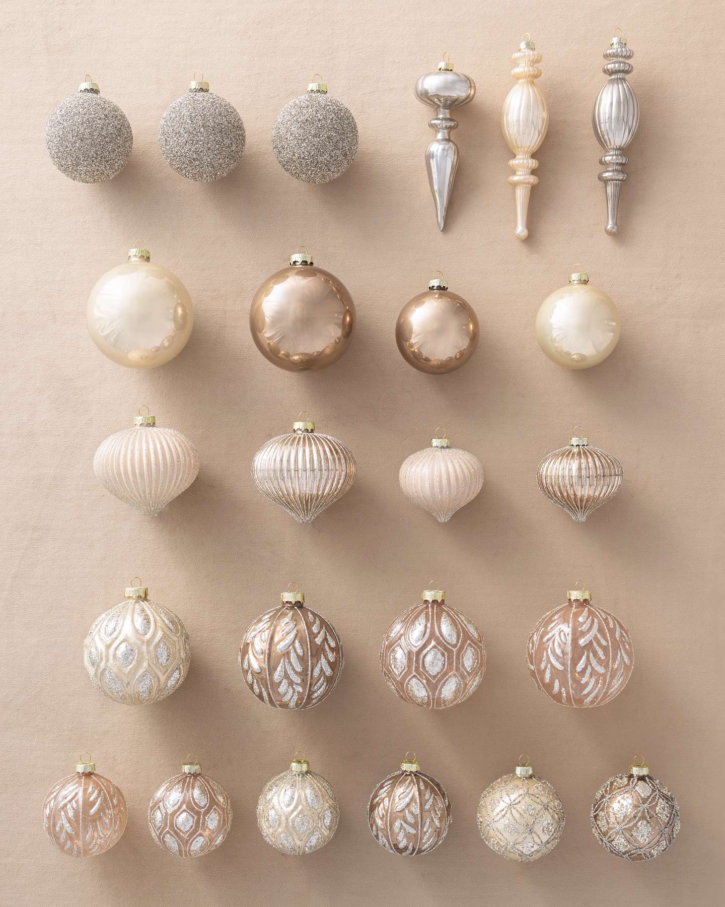 Balsam Hill Parisian Palace Christmas Ornament Set of 25 Pieces for Luxe Styling