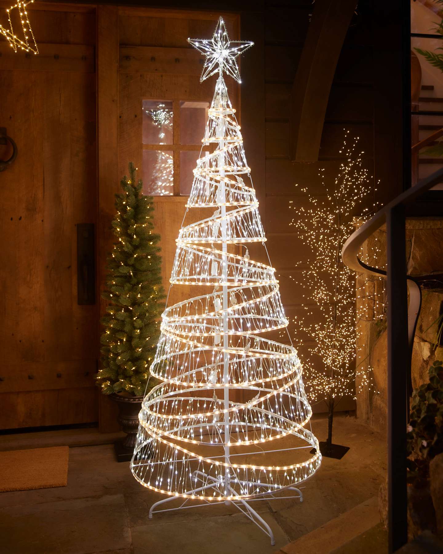 Balsam Hill 6.5-Foot Sheer Lit Ribbon Set of 6 Tree Outdoor Display