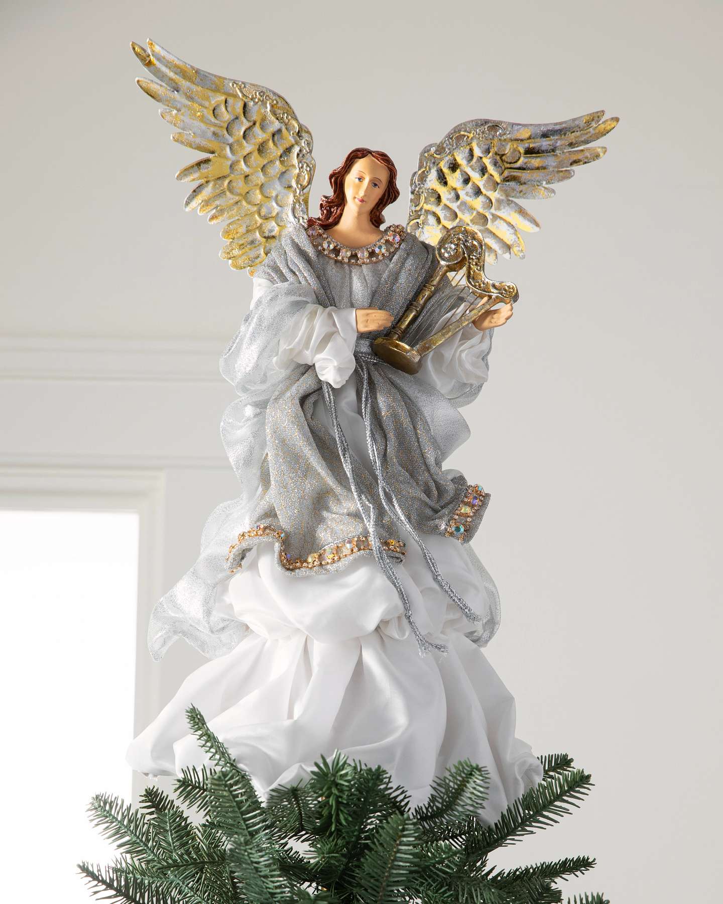 Balsam Hill Silver Angel Tree Topper Shimmering Christmas Icon