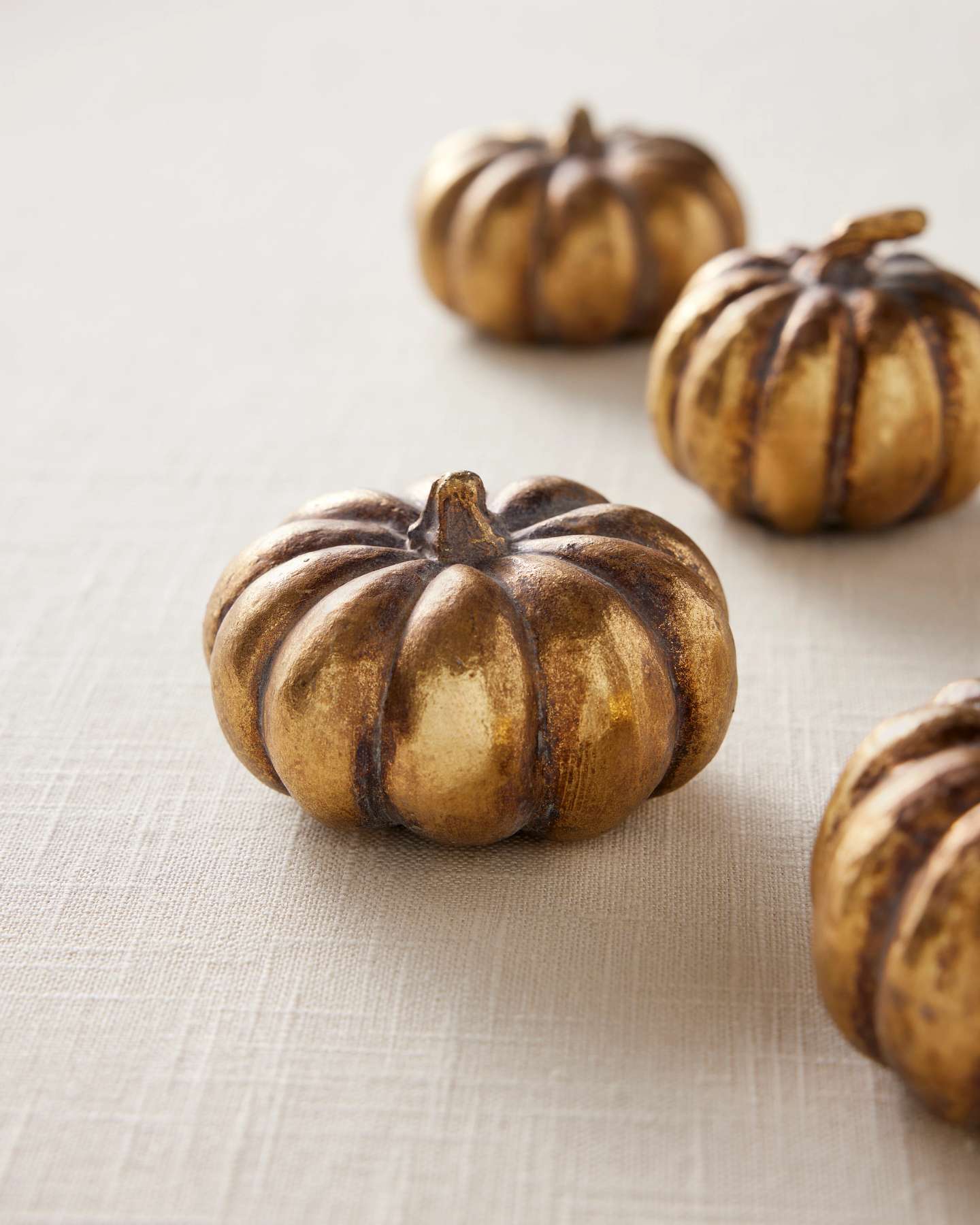 Balsam Hill Bronzed Mini Pumpkins in Metallic Finish