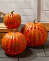Boo Stacked LED Pumpkins Closeup 20 by Balsam Hill